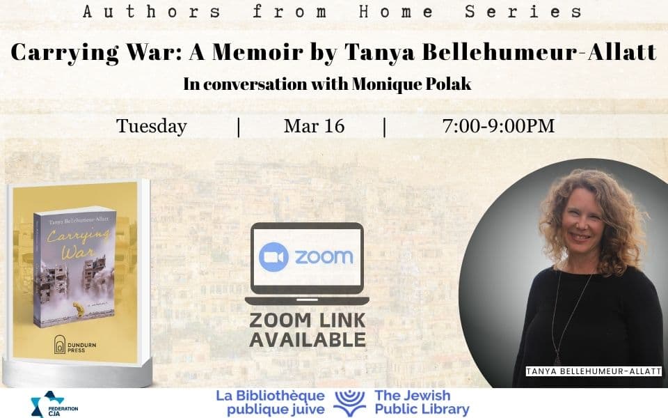 Authors from Home | Carrying War: A Memoir by Tanya Bellehumeur-Allatt